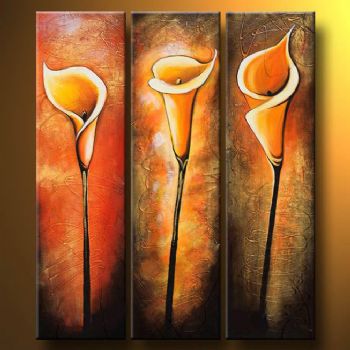 350x350 Simple Callas Modern Canvas Art Wall Decor Floral Oil Painting - Framed Art Oil Painting