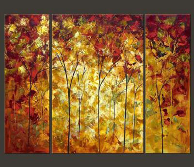 400x343 Autumn Modern Canvas Art Wall Decor Landscape Oil Painting Wall - Framed Art Oil Painting