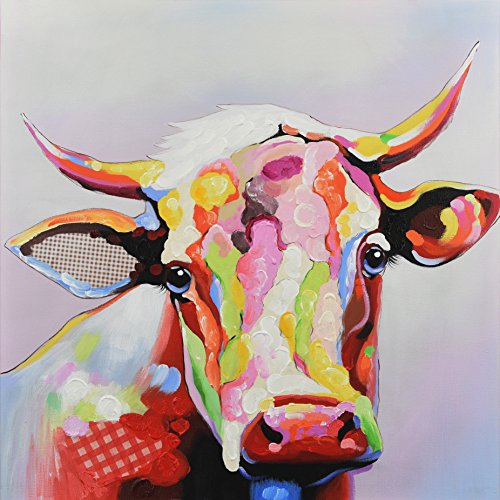 500x500 Seven Wall Arts - Framed Cow Painting