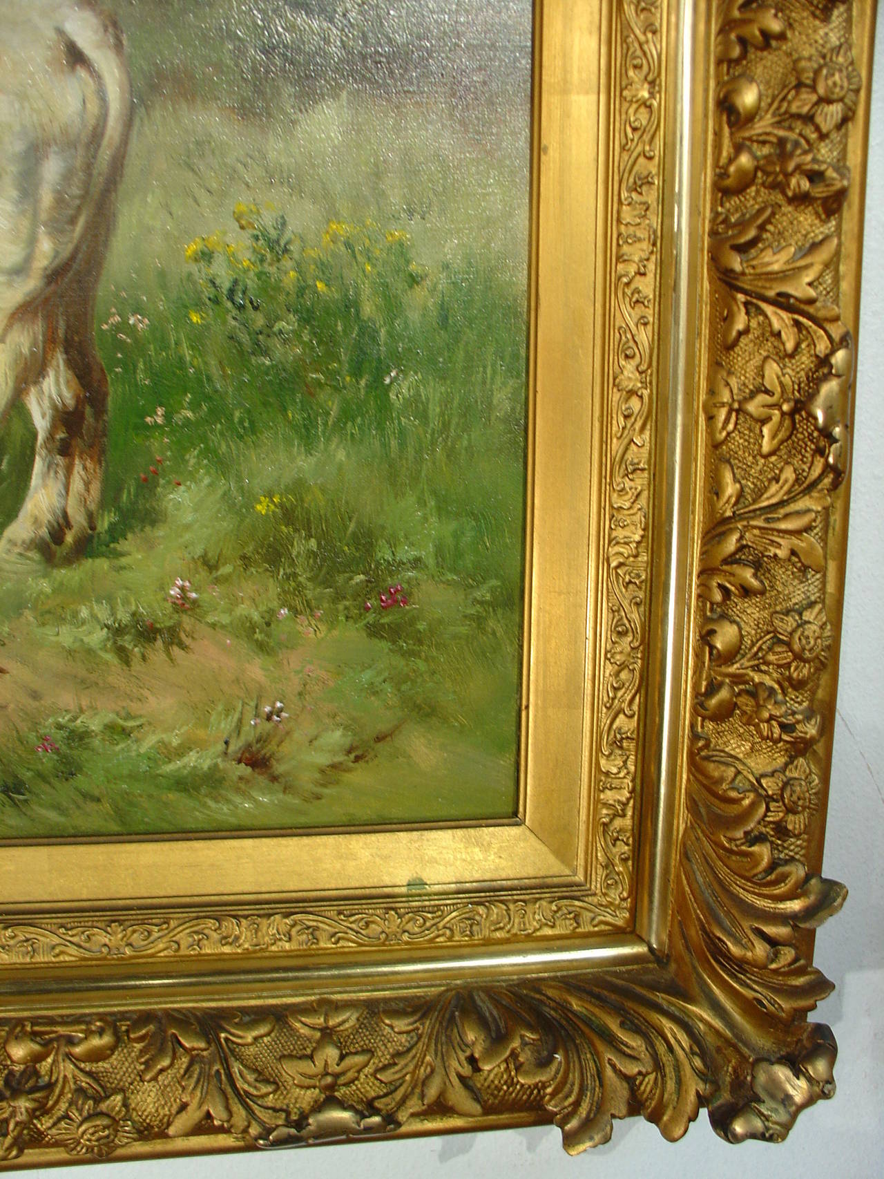 1280x1706 A Large Framed Antique Cow Painting By Schouten - Framed Cow Painting