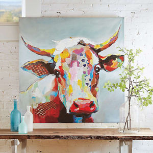 300x300 Animal Hand Painted On Canvas Oil Painting Morden Abstract Cow No - Framed Cow Painting