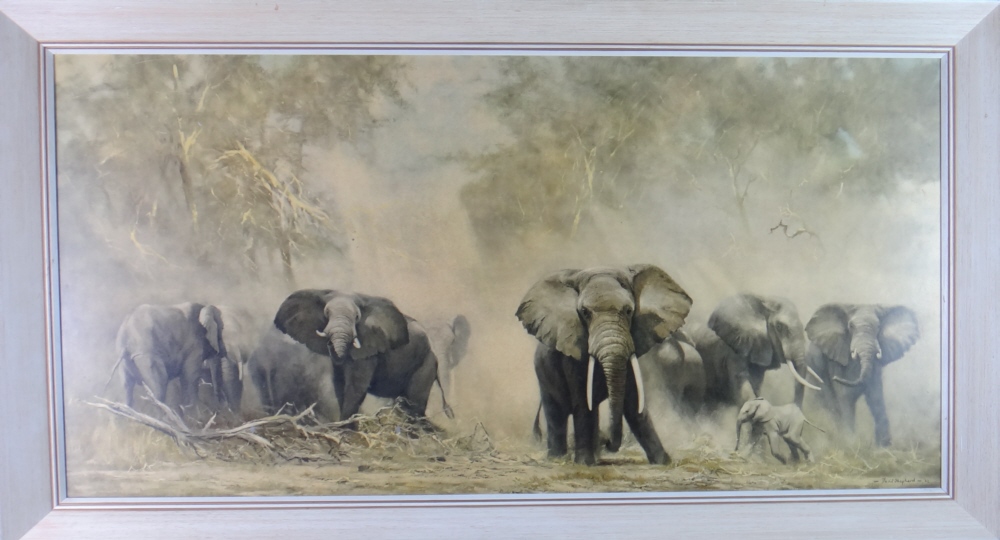 1000x540 David Shepherd Signed, Prints, Elephants - Framed Elephant Painting