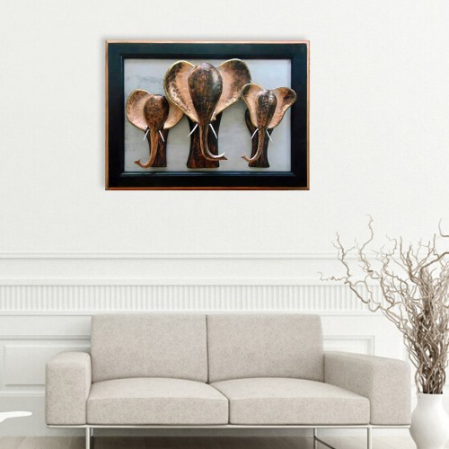 500x500 Unique Framed Elephant Wall Art - Framed Elephant Painting