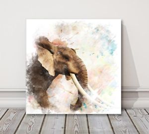300x269 Elephant Painting Animal Printed Framed Canvas Picture Ebay - Framed Elephant Painting