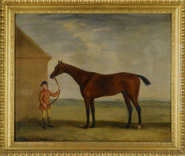 720x608 Francis Sartorius Portrait Of Henry Comptons Race Horse Highflyer - Framed Horse Painting