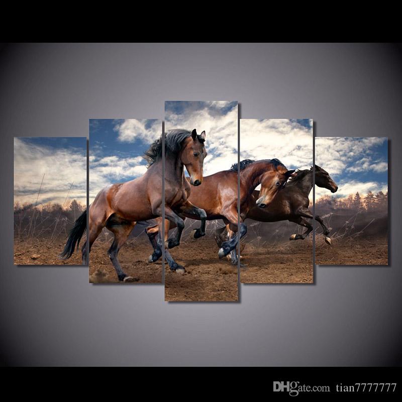 800x800 Animal Running Horse Canvas Paintings No Frame Modern Wall Art - Framed Horse Painting