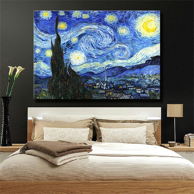 640x640 Starry Night By Vincent Van Gogh Famous Reproduction Oil Painting - Framed Reproduction Oil Painting