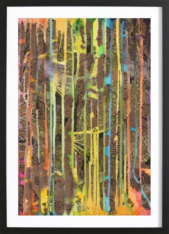 580x800 Rainbow Forest As Poster In Wooden Frame By Kp Design Juniqe - Framing Acrylic Painting