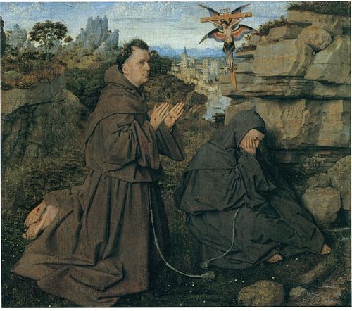 500x442 Saint Francis Receiving The Stigmata (Van Eyck) - Francis Of Assisi Painting