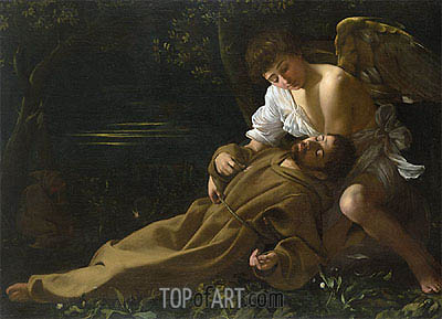 400x289 Saint Francis Of Assisi In Ecstasy Caravaggio Painting - Francis Of Assisi Painting