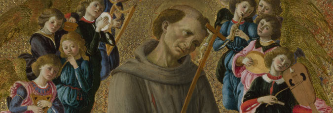 675x230 Saint Francis Of Assisi With Angels Close Examination National - Francis Of Assisi Painting