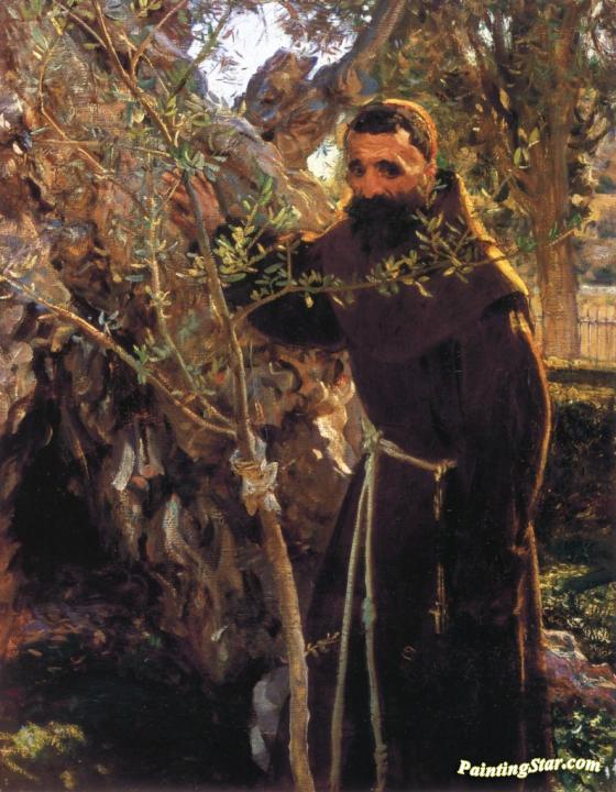 560x720 Franciscan Monk In The Garden Of Gethsemane Artwork By John Singer - Franciscan Monks Painting