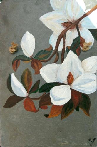 330x500 Magnolia Painting Magnolias Flower In Watercolor On Paper By - Franco Painting Flowers