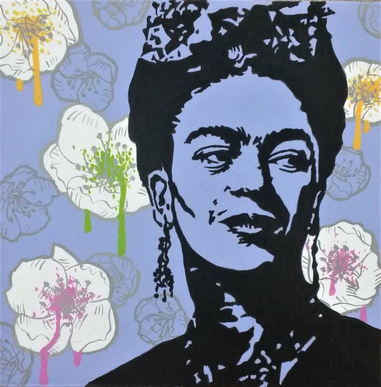 770x781 Saatchi Art Frida Wepping Flowers Painting By Franco Zulian - Franco Painting Flowers