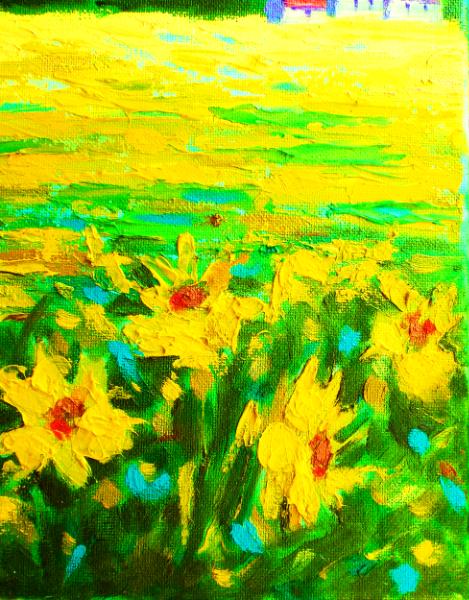 469x600 Sunshine Flowers - Franco Painting Flowers