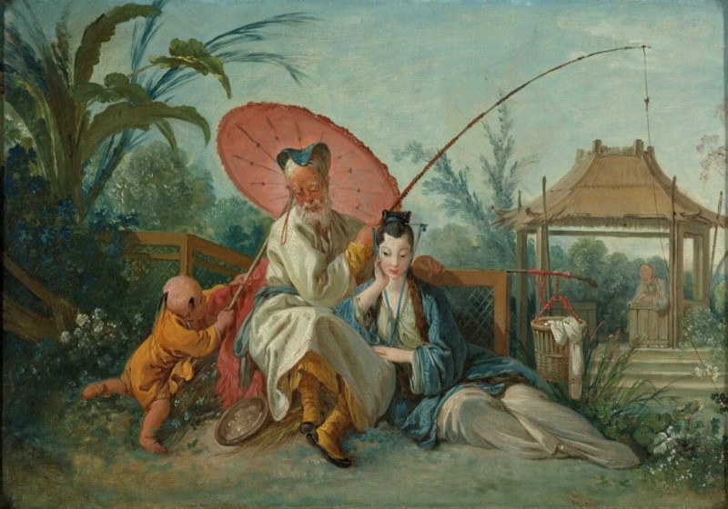 800x560 Oil Painting By Francois Boucher 02 J (Chinese Fishing) Wholesale - Francois Boucher Painting
