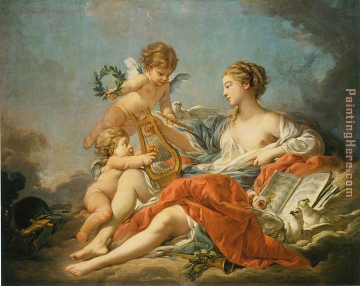 720x572 Francois Boucher The Allegory Of Music Painting Anysize 50% Off - Francois Boucher Painting