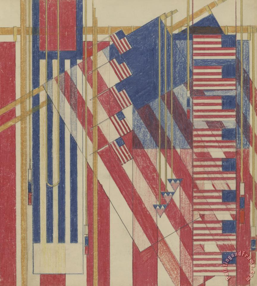 864x960 Frank Lloyd Wright The Flag. Liberty Magazine Cover Painting - Frank Lloyd Wright Painting