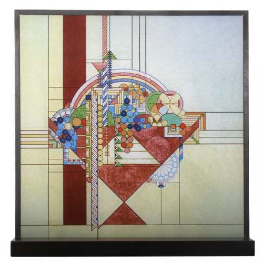 900x900 May Basket Frank Lloyd Wright Art Glass Window Stained Glass Art Panel - Frank Lloyd Wright Painting