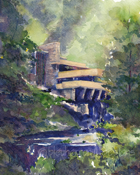 570x712 Watercolor Painting Summer - Frank Lloyd Wright Painting