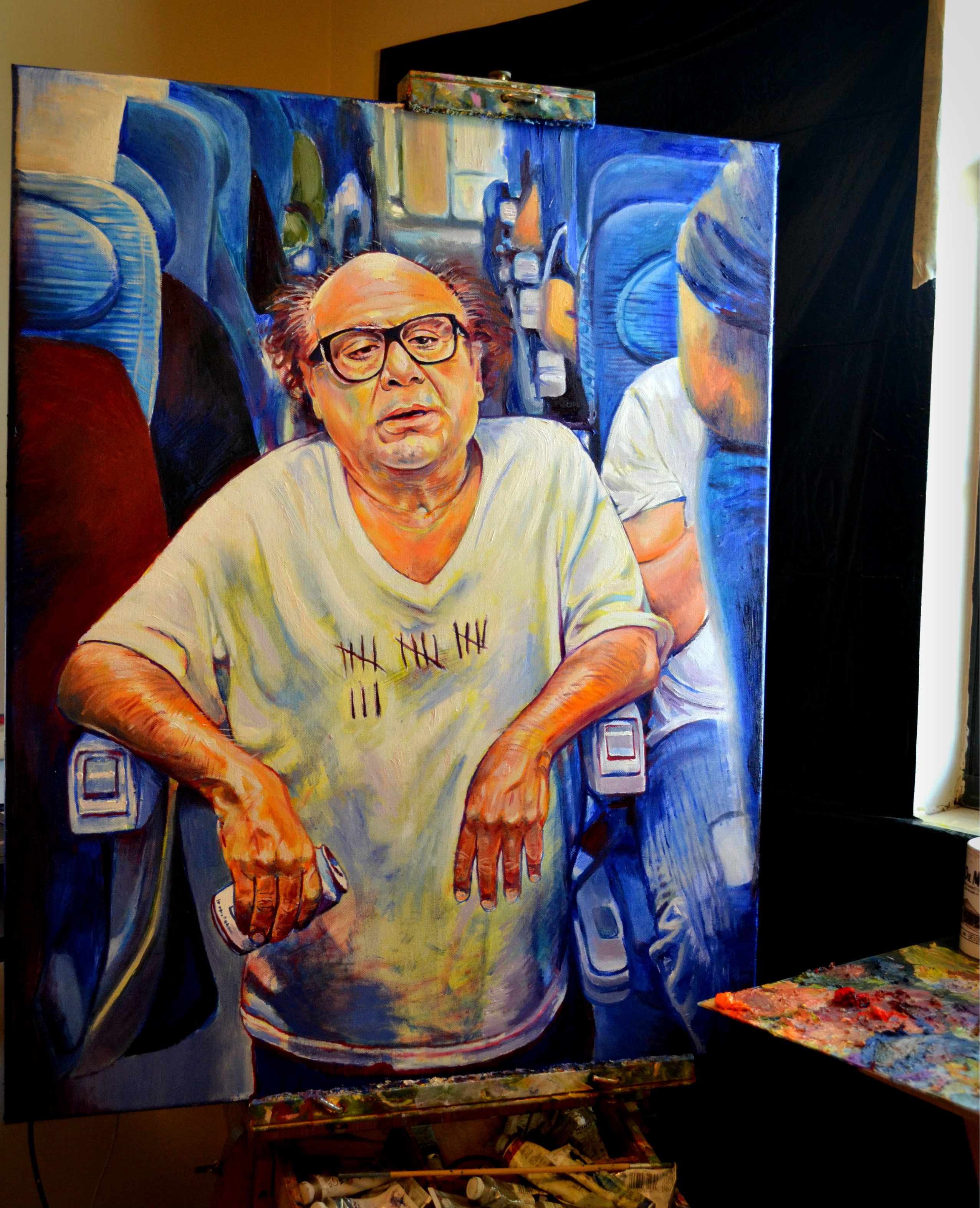 2552x3145 Frank Holding Beer, Oil, 24 X 30 Iasip - Frank Reynolds Painting
