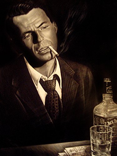 375x500 Frank Sinatra Retro Vintage Painting Smoking Portrait - Frank Sinatra Mugshot Painting