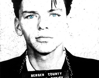 340x270 Frank Sinatra Art Print Frank Sinatra Mug Shot Mug Shot - Frank Sinatra Mugshot Painting