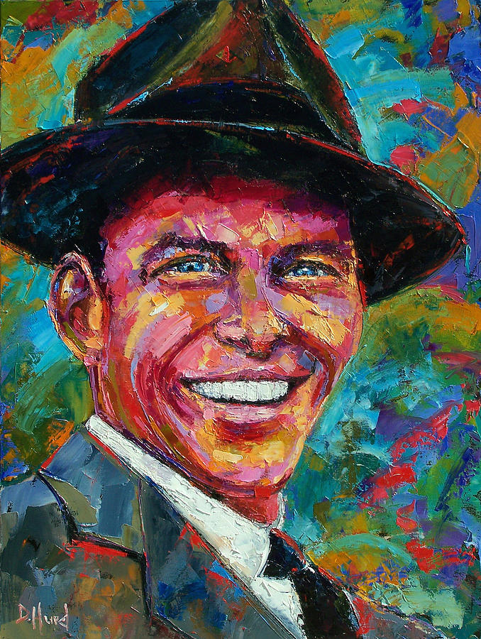 678x900 Frank Sinatra Painting By Debra Hurd - Frank Sinatra Oil Painting