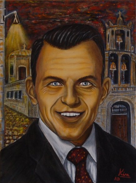 436x587 Oil Painting Gt Rat Pack ( Frank Sinatra ) - Frank Sinatra Oil Painting