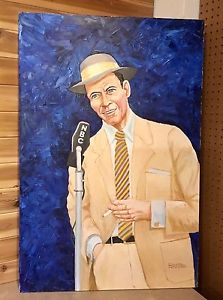 223x300 Walter Holtzman Frank Sinatra Original Oil On Canvas Painting, 24 - Frank Sinatra Oil Painting