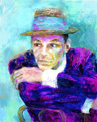 412x520 Leroy Neiman Frank Sinatra The Voice Oil Paintings - Frank Sinatra Oil Painting