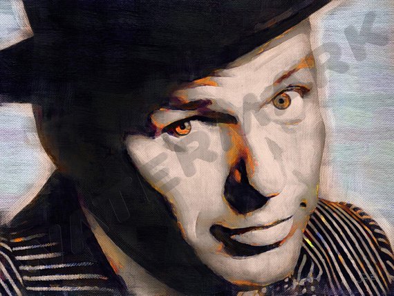 570x428 Frank Sinatra Art Print Rat Pack Oil Painting Poster - Frank Sinatra Oil Painting