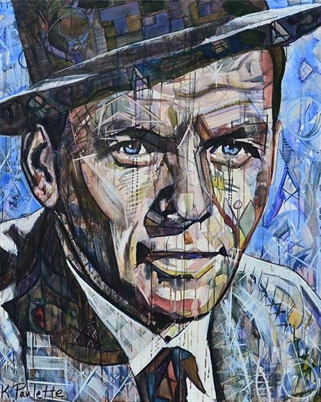 461x577 Frank Sinatra Painting Ol' Blue Eyes Pop Art Portrait Abstract - Frank Sinatra Painting