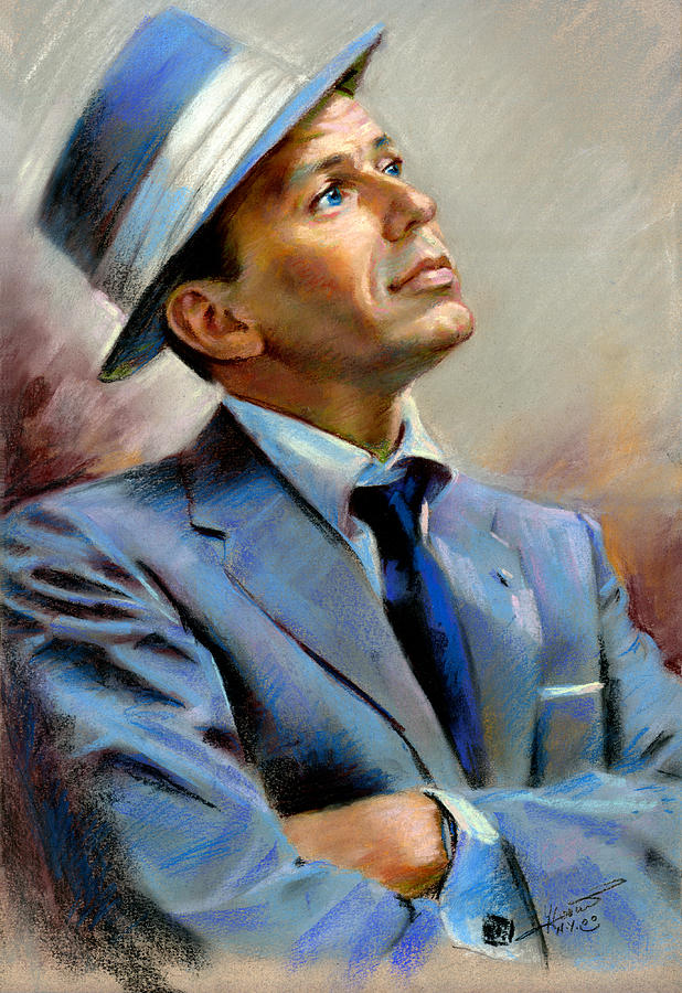 618x900 Frank Sinatra Pastel By Ylli Haruni - Frank Sinatra Painting