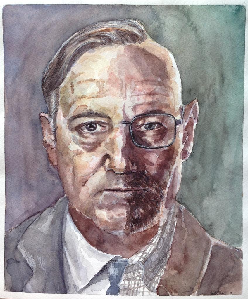 848x1024 I Just Finished This Watercolor Split Portrait Of Frank Underwood - Frank Underwood Painting