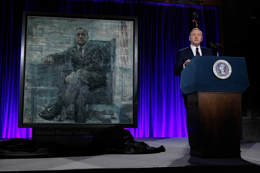 854x570 Painting Of The Fictional President Frank Underwood Goes - Frank Underwood Painting