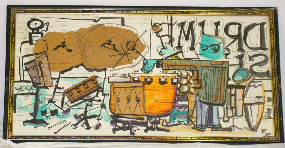 1000x522 What Drum Shop Does Frank Zappa's Drum Shop Art Collage Depict - Frank Zappa Painting