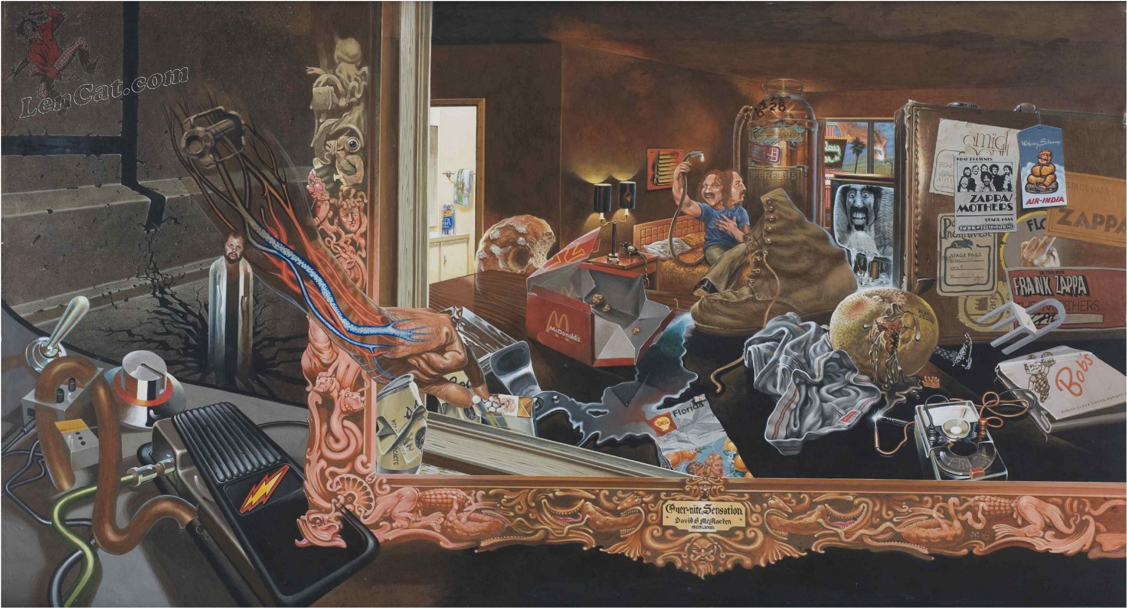 2316x1250 Frank Zappa Over Nite Sensation Cover Painting By Dave Mcmacken - Frank Zappa Painting