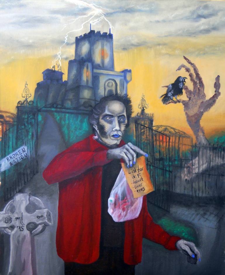 770x944 Saatchi Art List For Dr Frankenstein Painting By Leonida Marija Lesan - Frankenstein Cover Painting