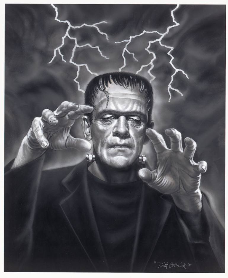 770x935 Saatchi Art The Frankenstein Monster Painting By Dick Bobnick - Frankenstein Painting