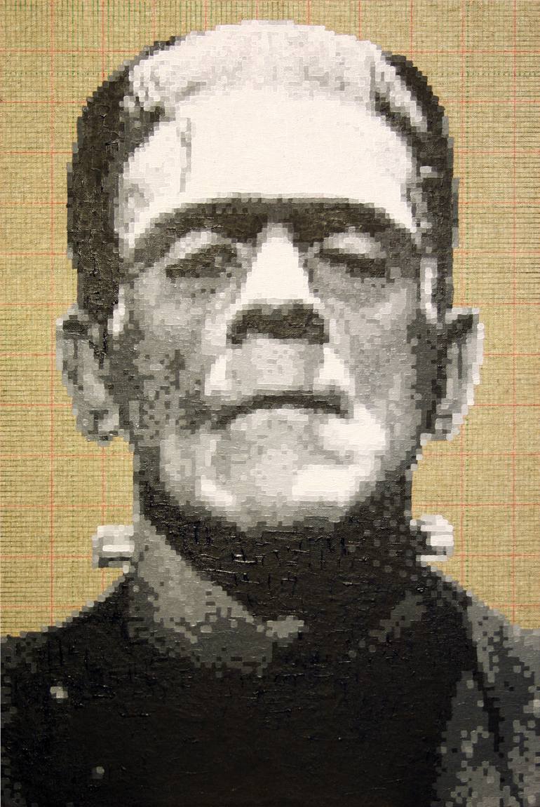 770x1151 Saatchi Art The Monster Of Frankenstein Painting By Sebastien - Frankenstein Painting