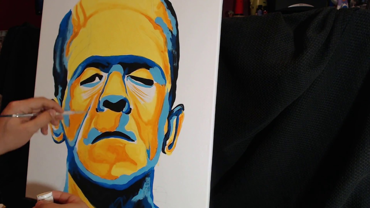 1280x720 Using Inexpensive Acrylics To Paint Frankenstein (Time Lapse - Frankenstein Painting