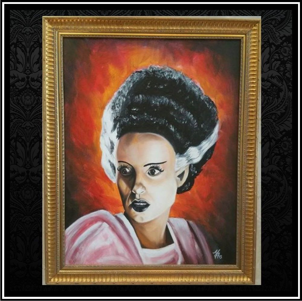 1000x997 Bride Of Frankenstein By James Tattooink Original Painting - Frankenstein Painting