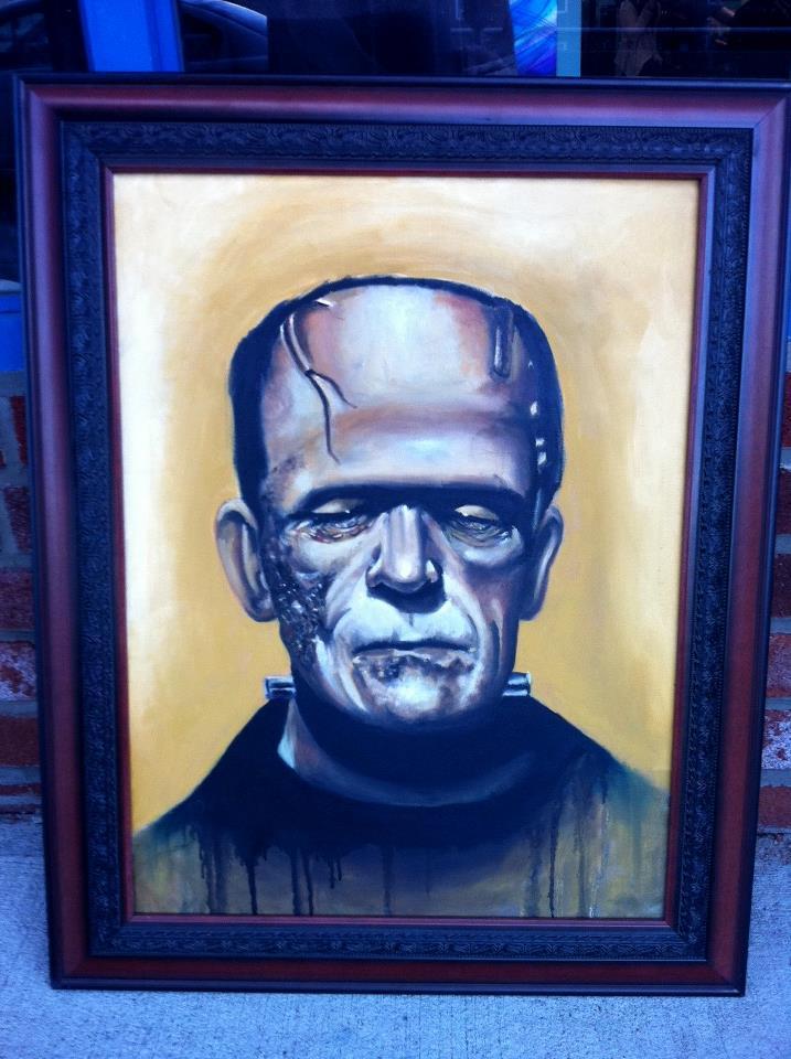 717x960 Flaco Garcia Artwork Frankenstein Oil Painting 18x24 Original - Frankenstein Painting