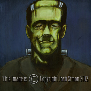 300x300 Frankenstein's Monster Portrait Classic Horror Painting - Frankenstein Painting