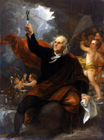 334x450 Portrait Art, Benjamin Franklin Electricity Experiment, Benjamin - Franklin Artist Painting