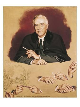 338x450 Study Of Franklin Delano Roosevelt For The Painting Big Three - Franklin D Roosevelt Painting