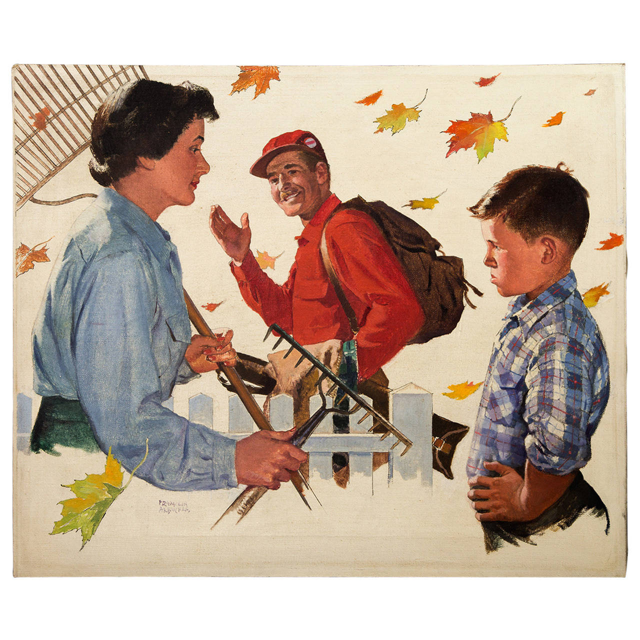 1280x1280 George Franklin Arbuckle R.c.a. Oil Painting Of American Social - Franklin Painting