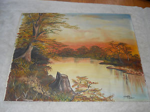 300x225 Rare Franklin Orvetta Signed Original Oil Painting On Canvas Land - Franklin Painting