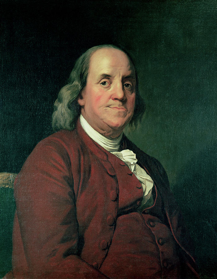 698x900 Benjamin Franklin Painting By Joseph Wright Of Derby - Franklin Painting